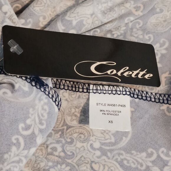 NEW Colette Mali Brushed Knit Foldover Knee Length Skirt Navy Blue Yellow/Tan XS - Picture 4 of 8